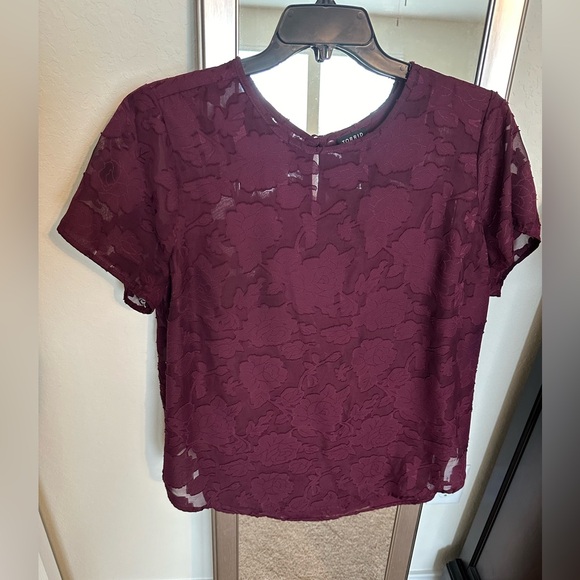 Torrid Abbey Chiffon Clip Floral Top Size 1 - Picture 3 of 8